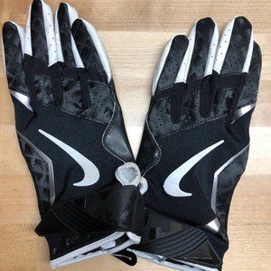 NIKE VAPOR JET FOOTBALL GLOVES 4XL XXXXL WR PGF515 010 BLACK/WHITE/SILVE…
